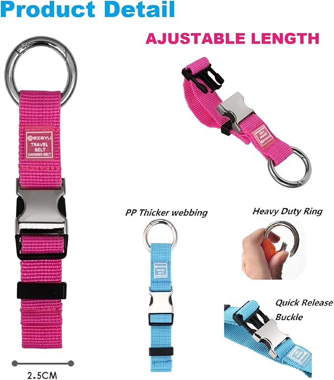 2PCS Heavy Duty Add a Bag Luggage Straps Jacket Gripper,Carry-on Luggage Belt Baggage Suitcase Straps Belts Travel Accessories(Orange)
