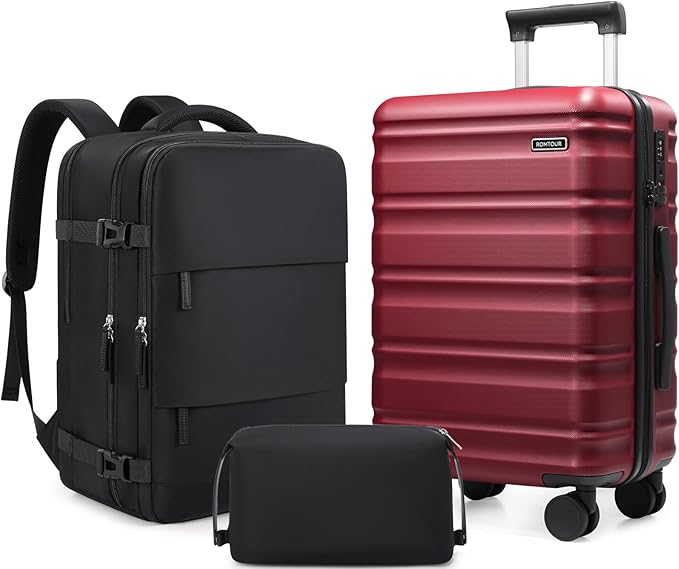 3 Piece Luggage Set 20 Inch Carry On Suitcase with Spinner Wheels, PC Hard Shell TSA Lock, Expandable & Fully Lined Interior, Airline Approved