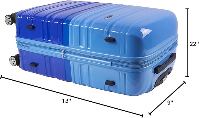 Rockland Melbourne Hardside Expandable Spinner Wheel Luggage, 2TONEBLUE, 2 Piece (20"/28")