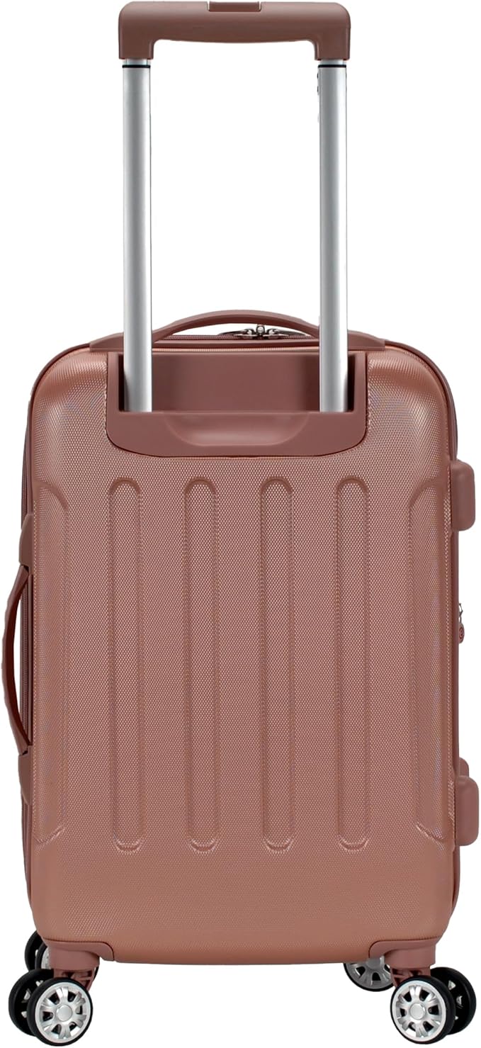 Rockland London Hardside Spinner Wheel Luggage, Rosegold, Carry-On 20-Inch