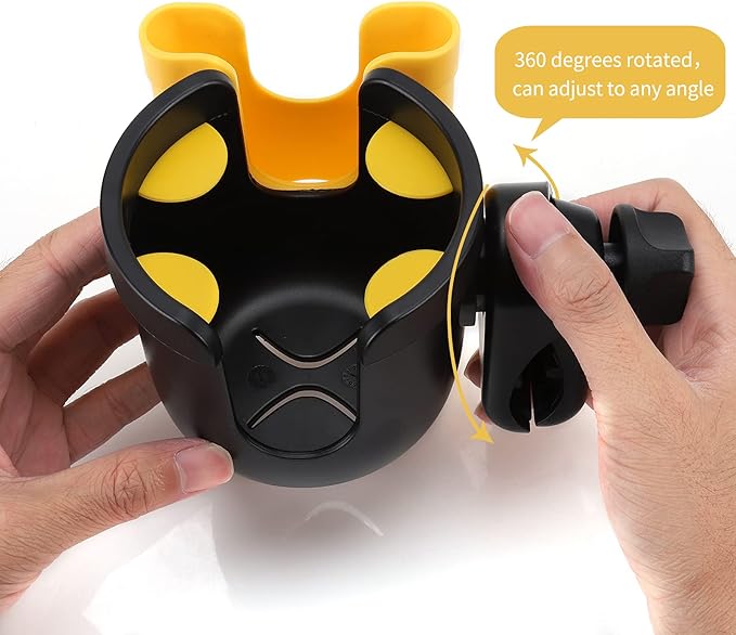 Accmor Stroller Cup Holder with Phone Holder, Bike Cup Holder, Universal Cup Holder for Uppababy Nuna Doona Strollers, 2-in-1 Cup Phone Holder for Stroller Bike Wheelchair Walker Accessory