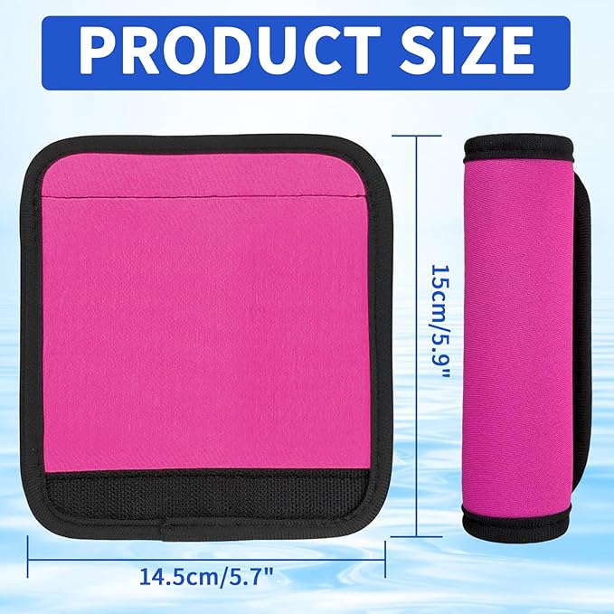 6 Pack Luggage Handle Wrap for Suitcase Luggage Tags Bright Soft Suitcase Identifiers Luggage Handle Covers Travel Accessories, Pink