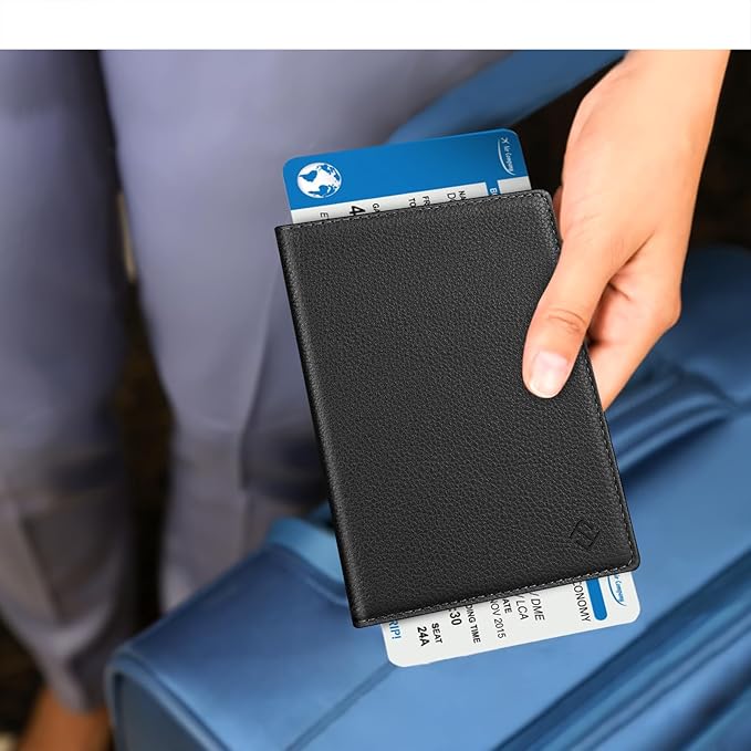 FINTIE Passport Holder, Slim Travel Wallet RFID Blocking Card Case Cover Passport Cover Protector Essentials with Credit Card Slots for Women/Men | Slim, RFID Blocking, Card Case Cover, Essentials, Credit Card Slots