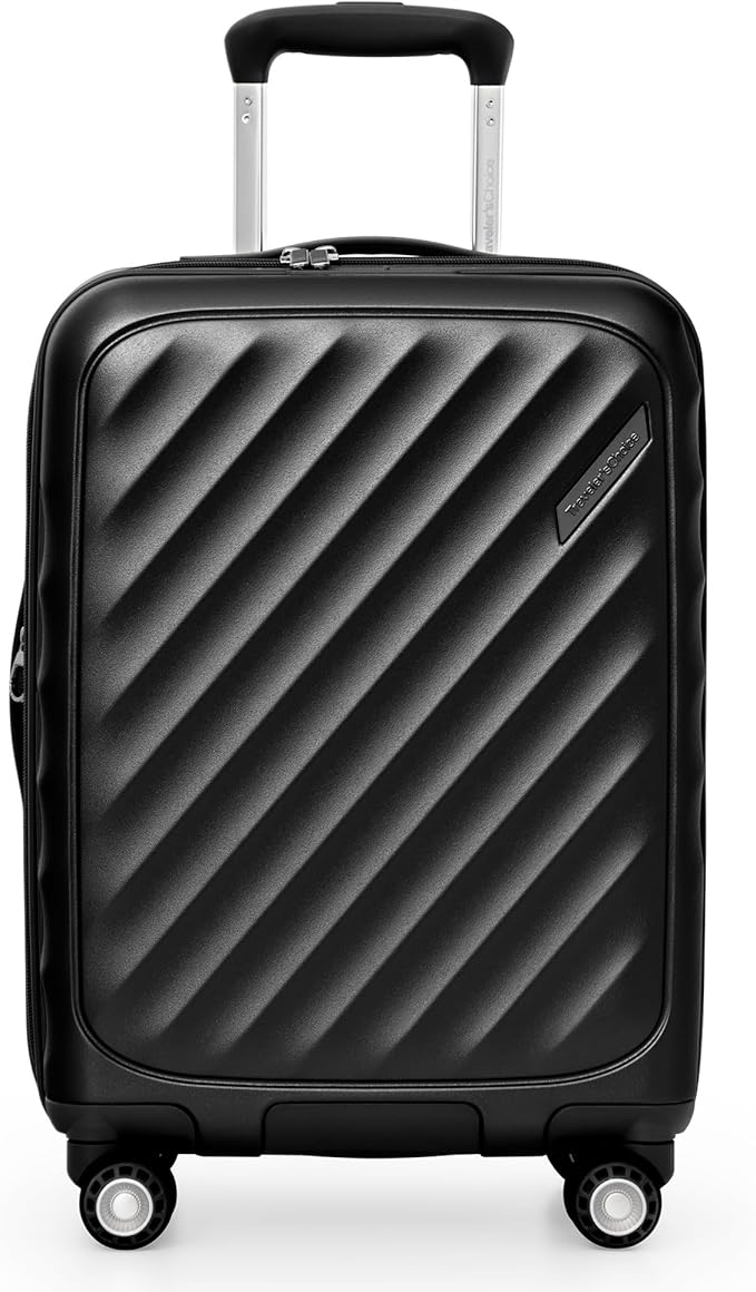Traveler's Choice Elm 21" Carry-on Expandable Spinner Luggage Set - Matte Black