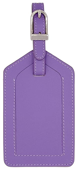 Light Purple Genuine Top Grain Leather Luggage Tag