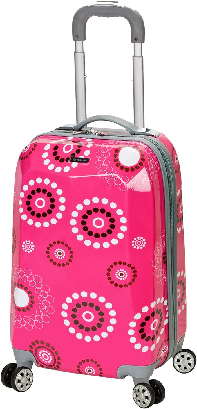 Rockland Vision Hardside Spinner Wheel Luggage, Pink pearl, Carry-On 20-Inch