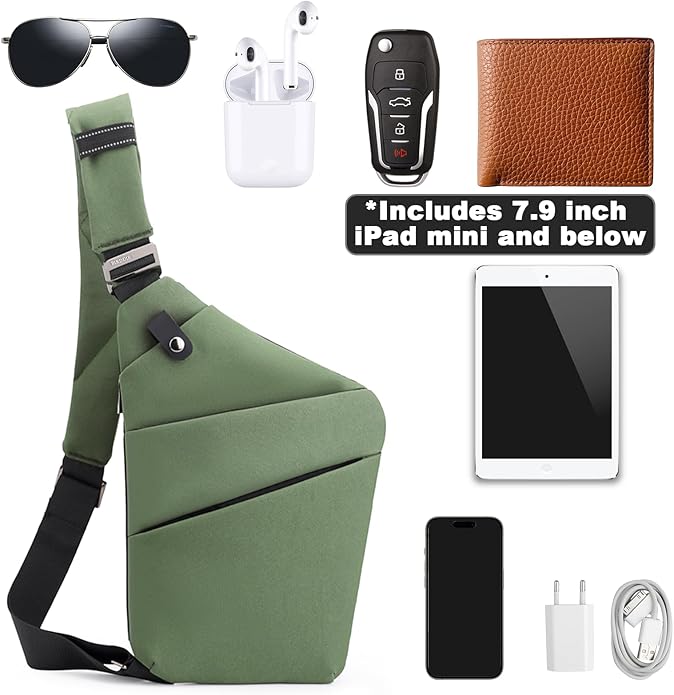 Anti Theft Travel Bag, One Shoulder Large Capacity Cross-body Bag Chest Fashion Lightweight Sling Bags for Travel Sports