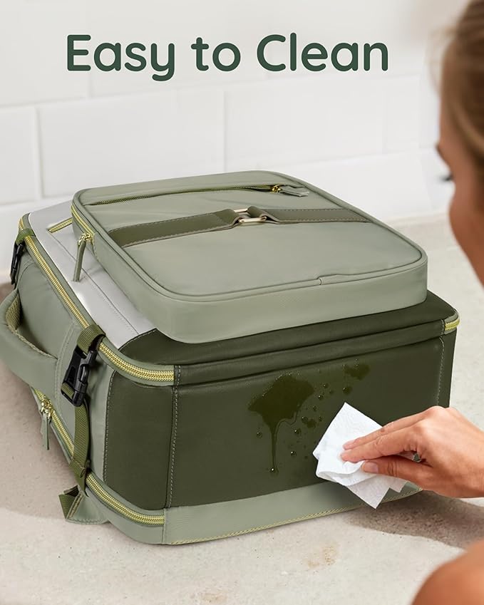 Taygeer Underseat Personal Item Backpack, Dirt-resistant TSA Approved United Airlines Personal Item Bag 17x10x9 with 2 Packing Cubes, 35L Travel Carry on Backpack for Airplanes women, Green