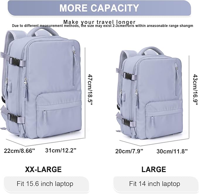 WONHOX Large Travel Backpack Carry on Flight Approved Laptop Work Business Backpack for Women Men Mochila de Viaje