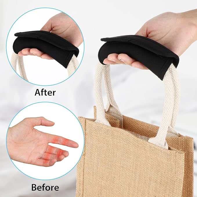 2 Pack Luggage Handle Wraps for Suitcase, Bright Color Comfort Soft Handle Covers Suitcase Luggage Handle Wrap Luggage Tag Wraps Travel Accessories (Black)