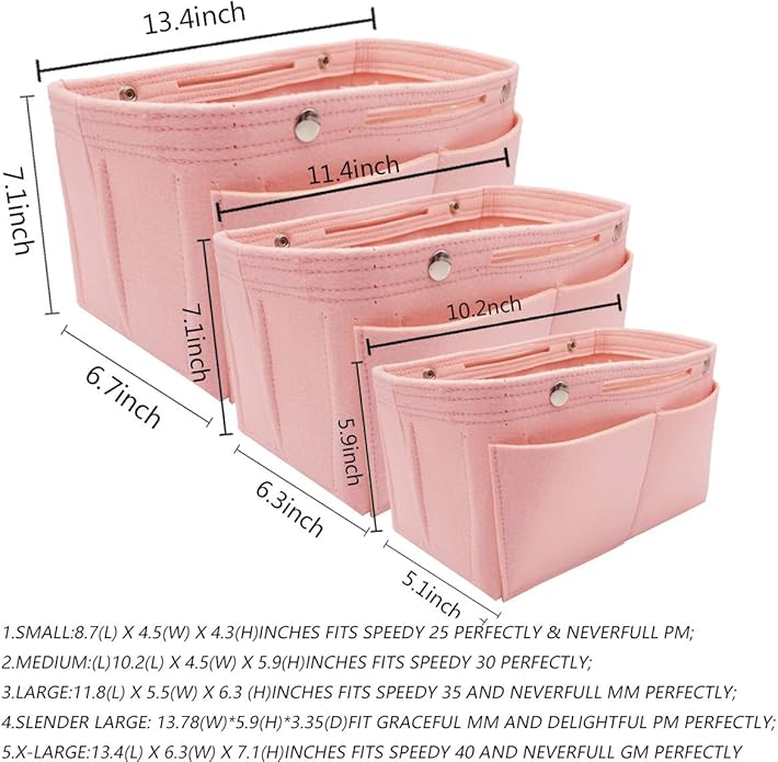 LEXSION Felt Purse Organizer Insert - Multi Pocket Bag in Bag Organizer Shaper