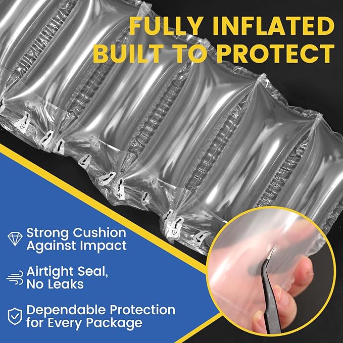 Air Pillows for Shipping With Pump, Inflatable Packing Air Bags, Shipping Supplies Packing Materials Alternative to Packing Peanuts, Moving, Storage, Gift Wrapping（600Pack, 4.72" x 9.84",）