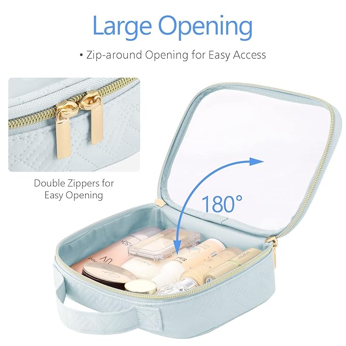 PACKISM TSA Approved Toiletry Bag 3 Medium, 3-1-1 Compliant Clear Makeup Bag with Handle, Quart Size Toiletry Bags Fit Carrv-on Travel Essentials, Water Resistant PVC, Grayish Blue, Rose Pink, Yellow