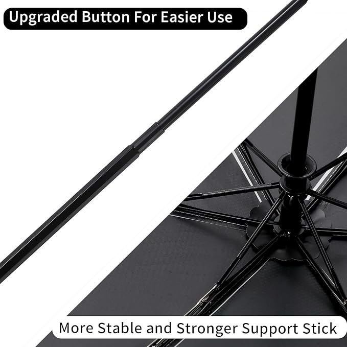 GAOYAING Mini Compact Travel Umbrella with Reflective Safety Stripes, Portable Folding Design with Case