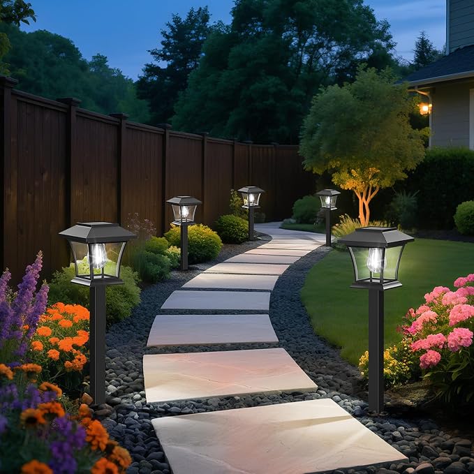 Sparkblaze 16 Pack Solar Pathway Lights Outdoor, Cold White | Ideal for Walkways, Gardens, Lawns, Driveways & Landscape Lighting, Automatic Dusk-to-Dawn Lighting