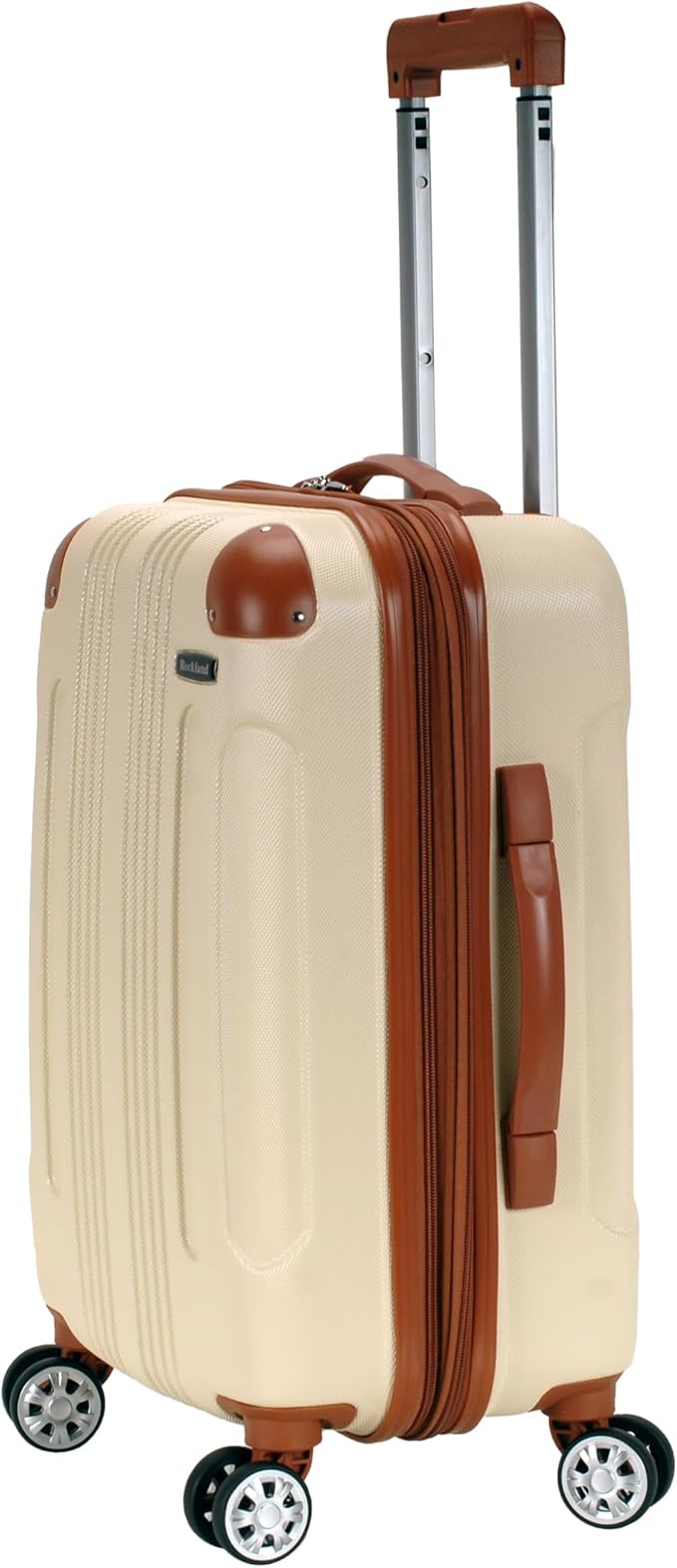Rockland London Hardside Spinner Wheel Luggage, White, Carry-On 20-Inch