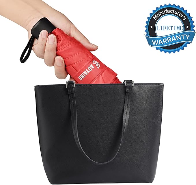 GAOYAING Compact Travel Umbrella with Case Sun&Rain Lightweight Small and Compact Suit for Pocket
