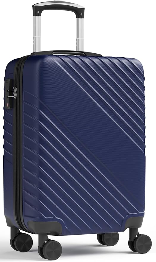 21 Inch Carry On Luggage, ABS Hardside Suitcase with Spinner Wheels, Airline-Approved Cabin Luggage with TSA Security Lock, Expandable Travel Suitcase for Flights, Business Trips & Weekend Vacations