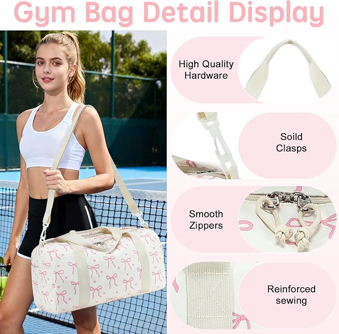 LOIDOU Kids Duffle Bag for Girls, Lightweight Girls Overnight & Weekender Travel Bag with Shoe Compartment and Wet Pocket, Cute Duffel Bags for Toddler Dance, Kids Sleepovers, Gym & Weekend Trips