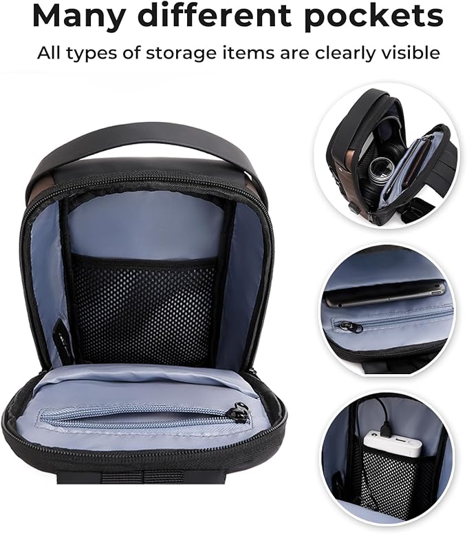 Rcrirth Sling Bag for Men | Anti-theft Crossbody Bag - Crossbody Shoulder Chest Bag for Daily use