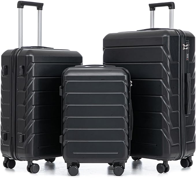 Luggage Sets 3 Piece Suitcase, ABS Hardshell Suit case Spinner Wheels Lightweight