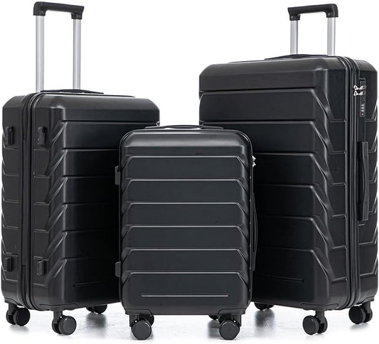 Luggage Sets 3 Piece Suitcase, ABS Hardshell Suit case Spinner Wheels Lightweight