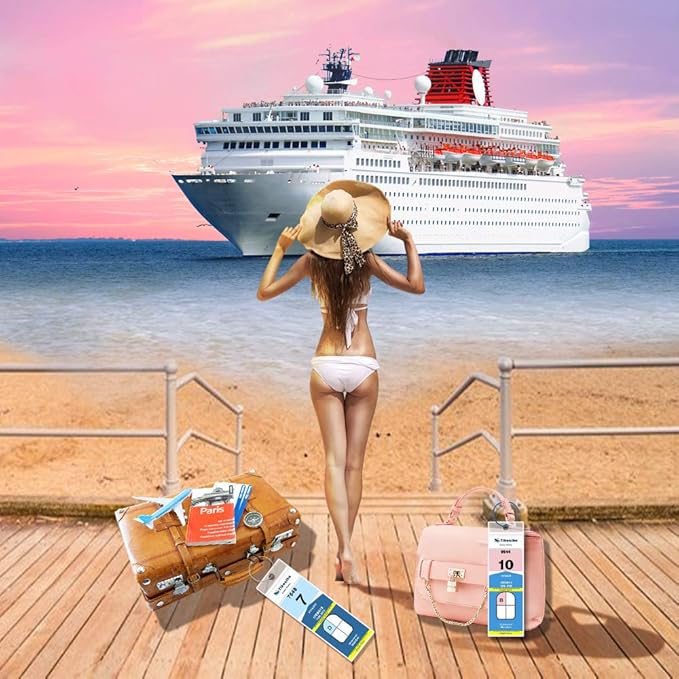 Cruise Luggage Tags for Suitcases, Cruise Essential Holders, 12 Pack Luggage Tag Holders 2025 & 2026 for NCL, Princess, Carnival, Royal Caribbean - Cruise Essentials