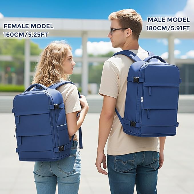 coowoz Travel Backpack for Women Men,Carry On Backpack,Hiking Backpack Outdoor Sports Rucksack Casual Daypack Travel Essentials Royal Blue