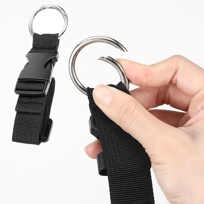 Nogeqi 2 Pcs Add a Bag Luggage Straps, Jacket Gripper Strap, Adjustable Suitcase Belt Straps, Make Your Hands Free, Travel Accessories, Easy to Carry Your Extra Bags, Black