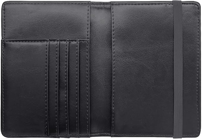 Passport Holder Cover,Traveling Passport Case Cute Marble Passport Wallet for Women,Black Marble