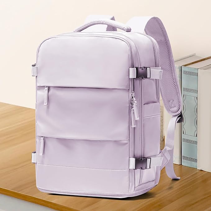coowoz Large Travel Backpack For Women Men,Carry On Backpack,Hiking Backpack Waterproof Outdoor Sports Rucksack Casual Daypack Travel Essentials(Purple)
