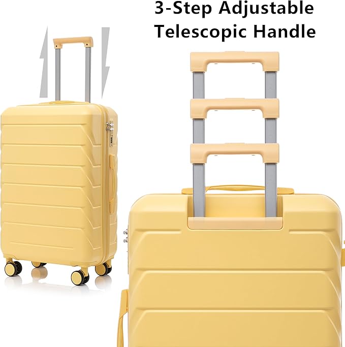 Luggage Sets, 3 ABS Hardshell Suitcase Spinner Wheels with Combination Lock