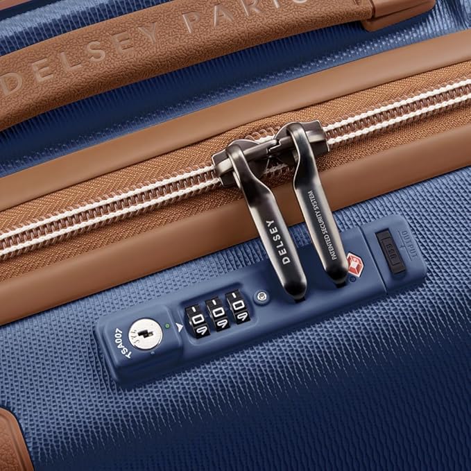 DELSEY PARIS Chatelet Air 2.0 Hardside Luggage with Spinner Wheels, Navy Blue, Carry on Plus 20 Inch