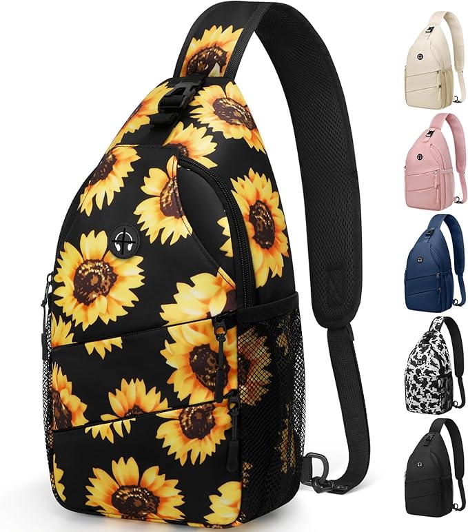 Crossbody Bags for Women Men Trendy Sling Bag Backpack Casual Chest Bag with Convertible Shoulder Strap
