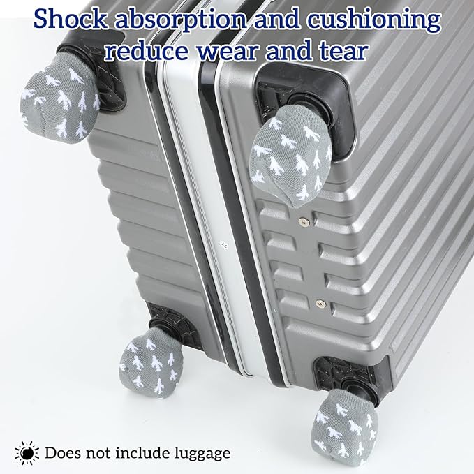 8 Pack Luggage Wheel Covers, Prevent Floor Bed From Getting Dirty and Keep Floors Clean, Universal Sleeve Case
