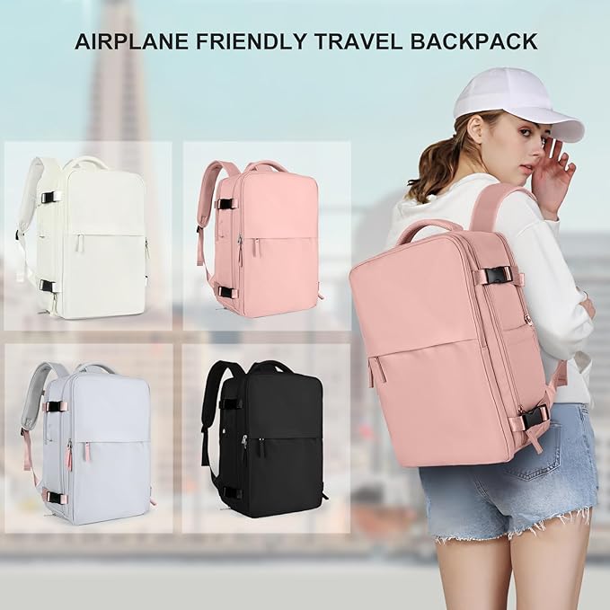 coowoz Travel Backpack For Women Men Airline Approved,Carry On Backpack,Large Hiking Backpack Waterproof Outdoor Sports Rucksack Casual Daypack Fit 15.6 Inch Laptop Backpack College Backpack