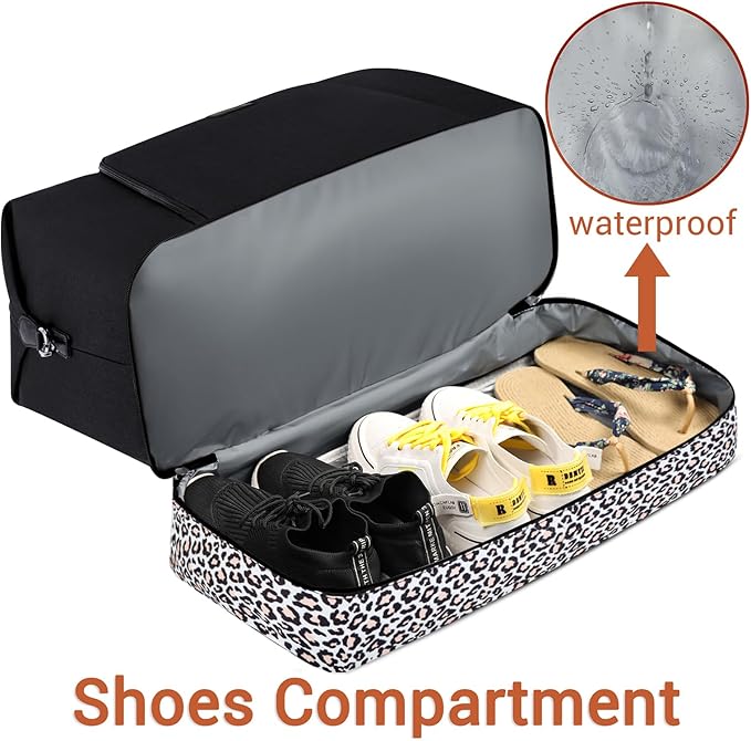 Travel Weekender Bag for Women, 21" Overnight Bag with Shoe Compartment 50L Large Travel Duffel Bag Carry On Tote for Weekend, Overnight, Business Trips, Water Resistant