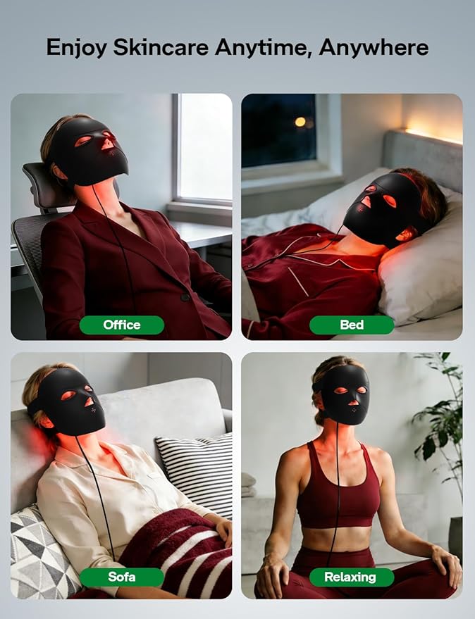 Medisana 3D Red Light Therapy Mask for Face, 336 LEDs Light Therapy Mask with 3 Modes - NIR 830nm, Red 630nm, Blue 415nm - Cordless & Rechargeable LED Face Mask for Home, Skincare Gifts for Women Mom