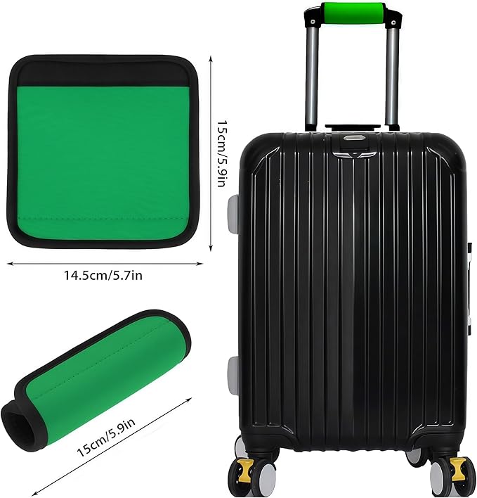 Luggage Handle Wrap 5 Pack, Luggage Tags |Handle Wraps|Handle Covers for Suitcase/Beach Bag/Backpacks, Bright Suitcase Identifiers Travel Accessories for Airplane (Green x 5)