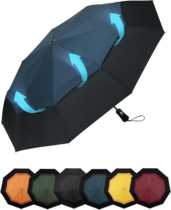 Travel Compact Umbrella Windproof - Portable Automatic for Rain, Folding Umbrella for Men and Women, Portable 210T Fabric