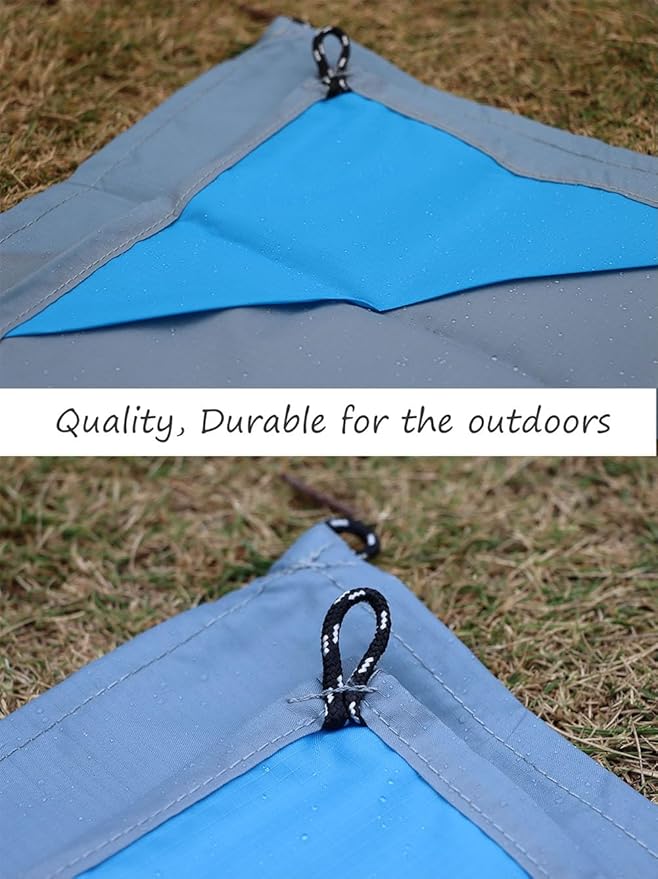 Orga'Neat Pocket Picnic Blanket, Sandproof Lightweight Pocket Camping Tarp, 55″x 60″ Foldable & Fits into Small Bag, Water Resistant Washable Quick Dry Compact Beach Mat for Outdoor Recreation