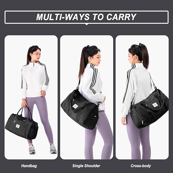 Weekender Duffel Bags for Women with Toiletry Bag, Travel Totes Bag for Airplane, Cute Sports Gym Dance Bag Overnight Luggage Bag with Wet Pocket Shoe Compartment, Carry On Hospital Bag