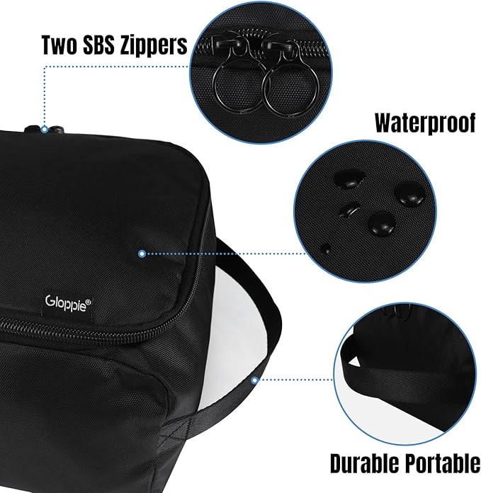Gloppie Shoe Bags for Travel - Portable Shoes Storage Bag, Shoe Pouch, Shoe Packing Cubes for Men Women - Classic Black