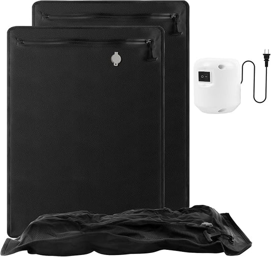 2PC Professional Vacuum Bags for Travel with 55W Super Power Electric Pump, Dobaly IP67 Reusable Vacuum Compression Bags for Suitcases and Backpack Space Saver Vacuum Bags Durable(2 Large+Pump)