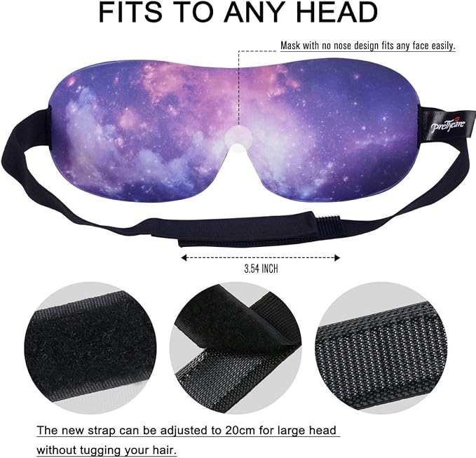 PrettyCare 3D Sleep Mask 2 Pack,Eye Mask for Side Sleeper -3D Contoured Sleeping Mask with Light Blocking for Women- No Eye Pressure Blindfold Night Masks with Ear Plugs & Travel Bag (Black& Fire)