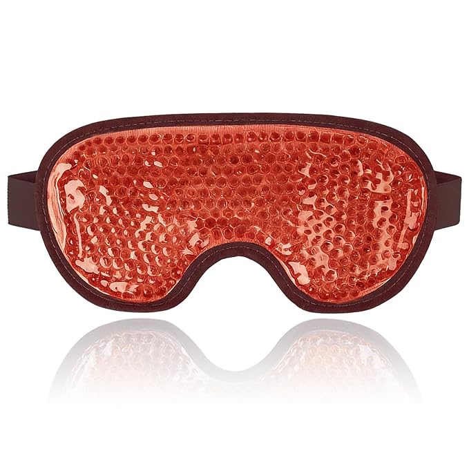 NEWGO Cooling Eye Mask for Puffy Eyes, Cold Eye Mask Eye Ice Pack for After Eyes Surgery, Tension Stress Relief, Itchy Eyes, Headaches, Dark Circles - Brown