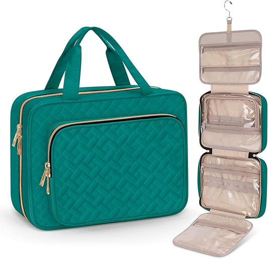 Wedama Toiletry Bag for Women, Large Cosmetic Travel Bag, Hanging Toiletry Bag for Bathroom, Thickened PVC Waterproof Travel Makeup Bag, Toiletries Bag for Travel Business Trips and Camping