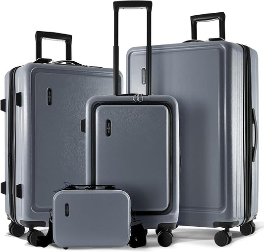 Hard Shell Luggage Sets with Spinner Wheels 4 Piece, Expandable Large Suitcases with TSA Lock, Travel Large Suitcase Set, Teal Luggage Set