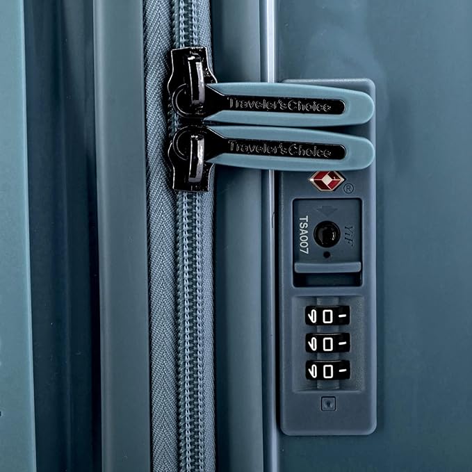 Traveler's Choice Ultimax II Polycarbonate Hardside Luggage with Spinner Wheels, Teal, 28-Inch Medium Trunk