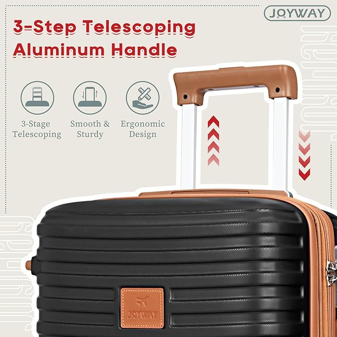 Joyway Expandable Luggage Sets 5 Piece, Lightweight Hard Shell Travel Suitcase Set with Spinner Wheels and TSA Lock